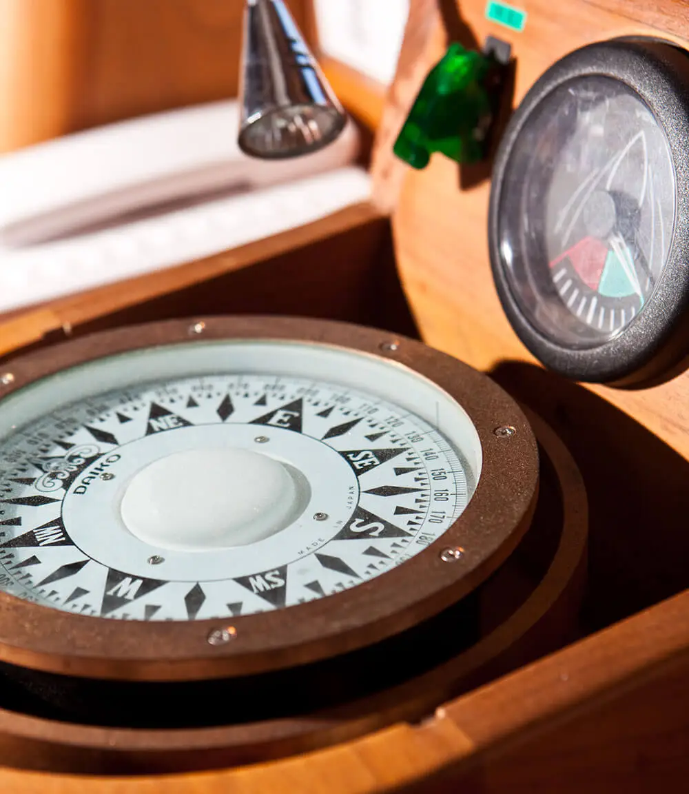 Luxury wooden compass.